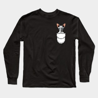 Funny Sphynx Pocket Cat Long Sleeve T-Shirt